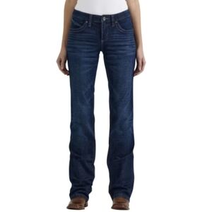 Wrangler Seguin Q Baby Riding Jeans Bootcut Boot Scootin Blue Size 6